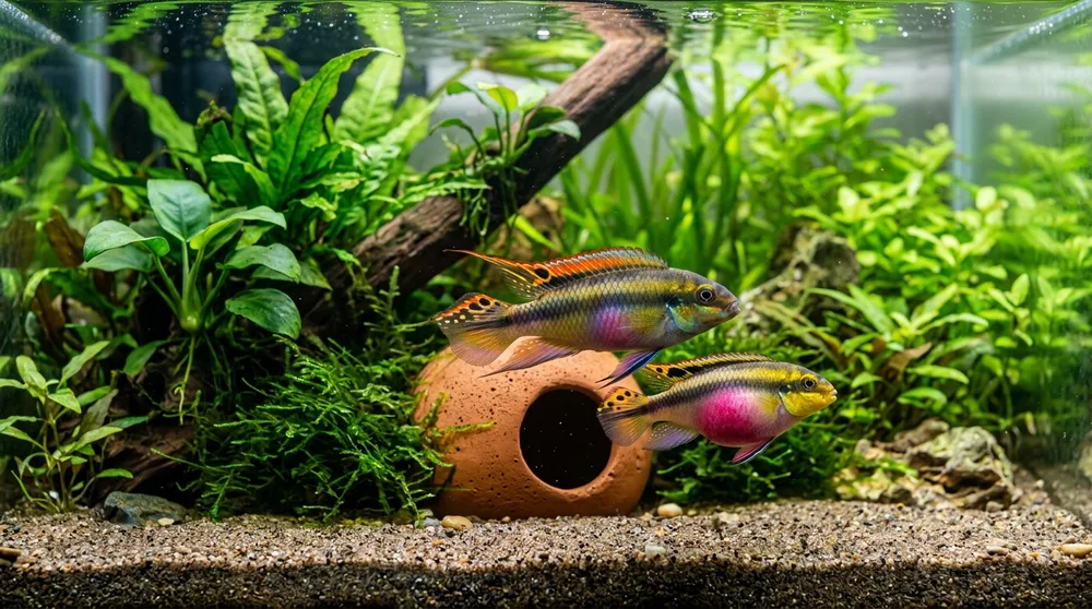 Cách nuôi cá cichlid Kribensis bụng hồng dễ sinh sản