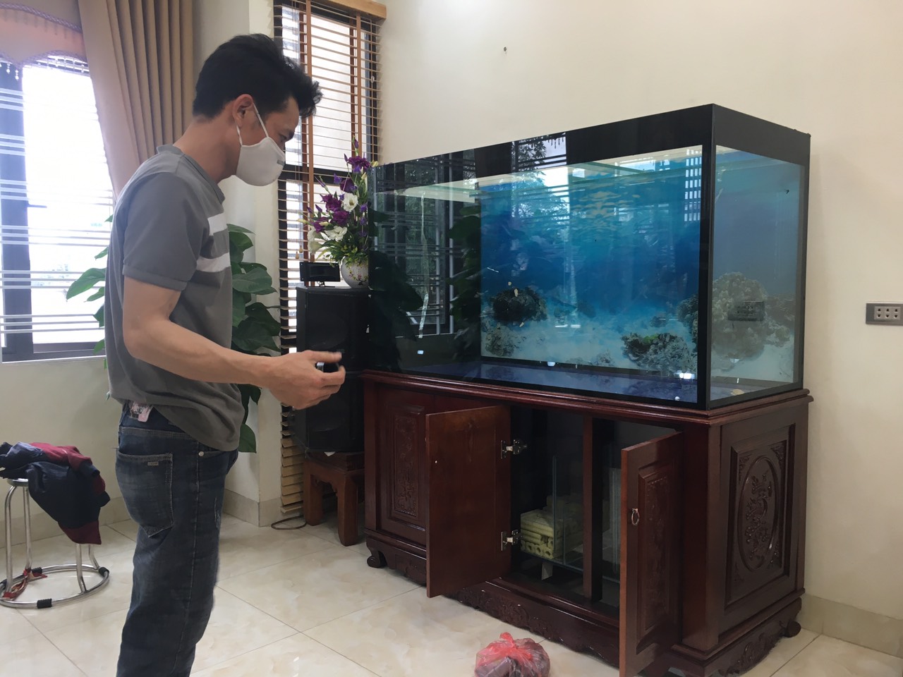 Thiết kế bể cá nhà anh Kiên Thị Trấn Phú Xuyên - Hà Nội