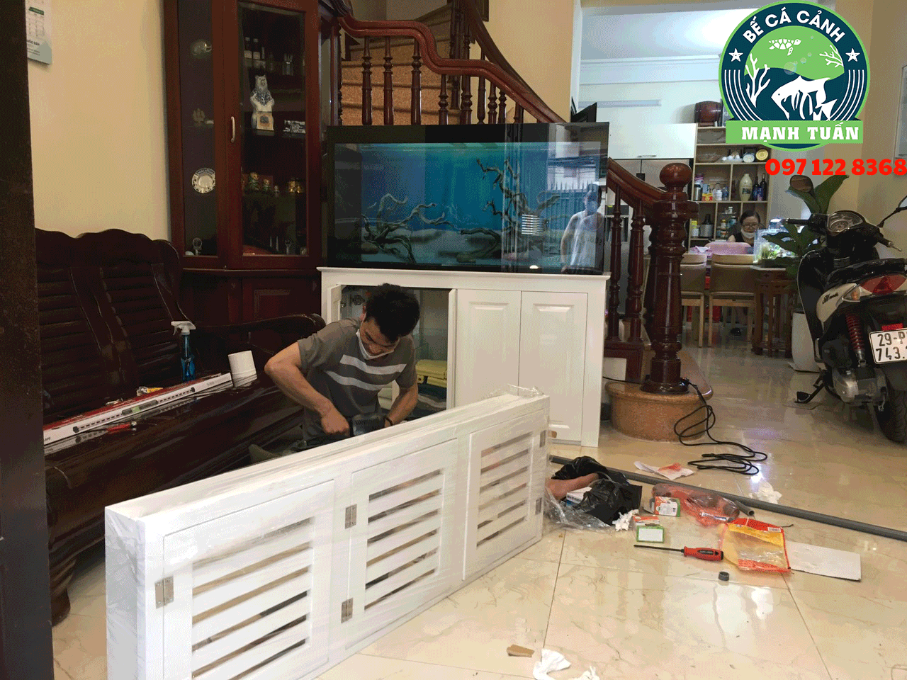 Thiết kế bể cá hút mặt hút đáy nhà em Hiếu Hoàng Quốc Việt