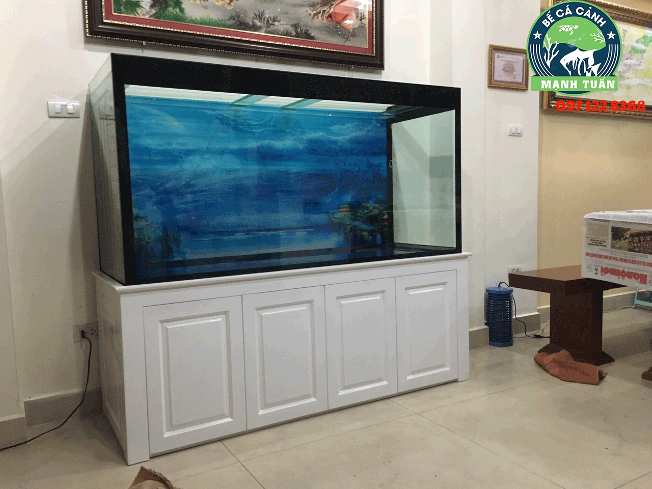 Thiết kế bể cá cho nhà chú Lương ở Dịch Vọng Cầu Giấy